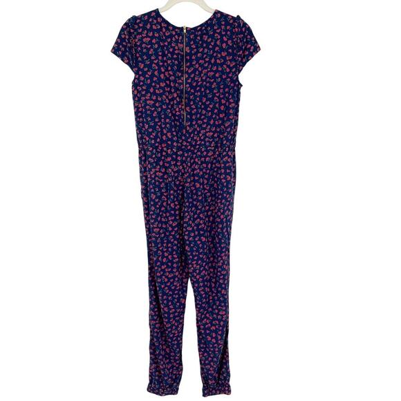 Vineyard Vines Holly Berry Cherry Print Jumpsuit Girls Size 16 Short Sleeve - Picture 6 of 8